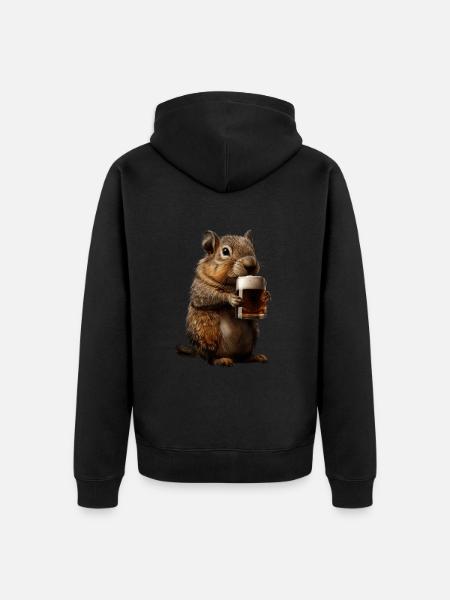 Agouti - Unisex Premium Organic Zip Hoodie - black