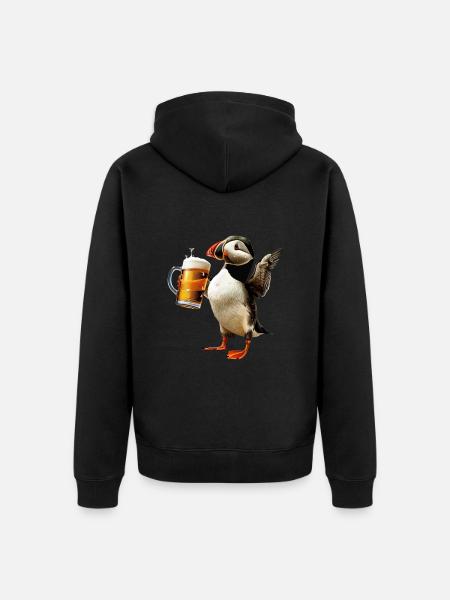 Papageitaucher - Unisex Premium Bio Zip Hoodie - Schwarz