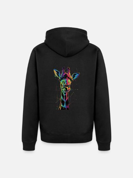 Giraffe - Unisex Premium Organic Zip Hoodie - black