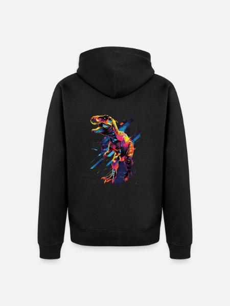 T-Rex - Unisex Premium Organic Zip Hoodie - black