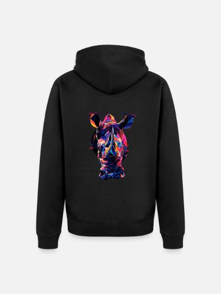 Nashorn - Unisex Premium Bio Zip Hoodie - Schwarz