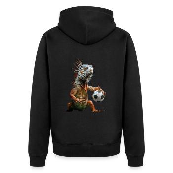 Iguane - Veste à capuche bio Premium Unisexe - noir - Dos - Nico (187cm)