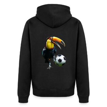 Tukaani - Premium unisex luomu-huppari vetoketjulla - musta - Takaa - Nico (187cm)