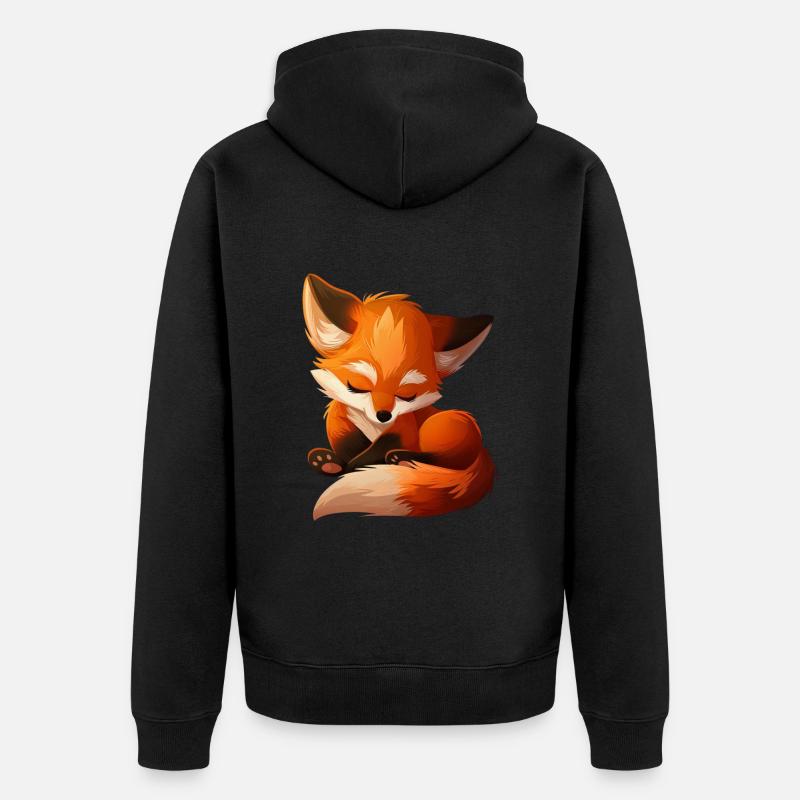 Renard - Veste à capuche bio Premium Unisexe - noir