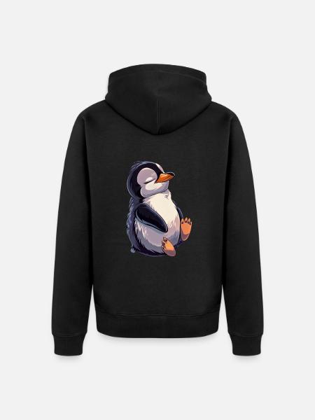 Penguin - Unisex Premium Organic Zip Hoodie - black