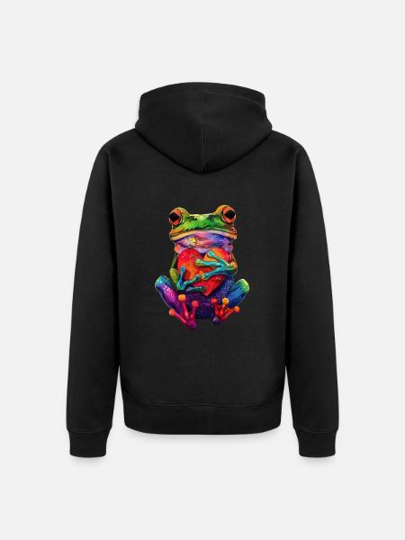 Frog - Unisex Premium Organic Zip Hoodie - black