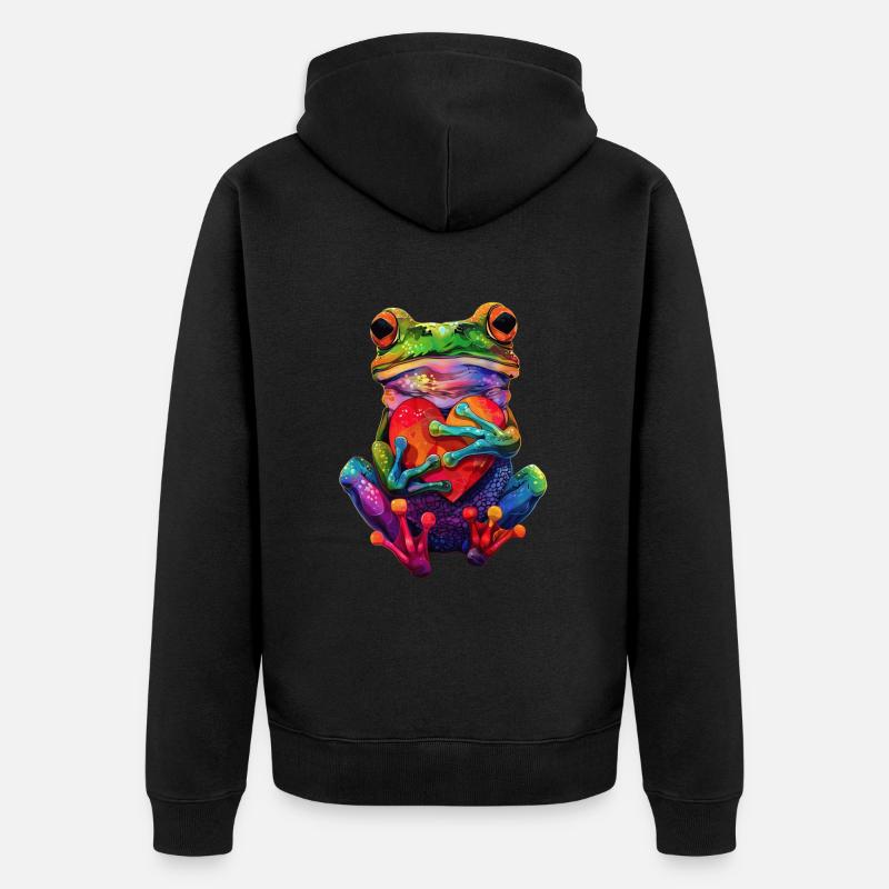 Frosch - Unisex Premium Bio Zip Hoodie - Schwarz