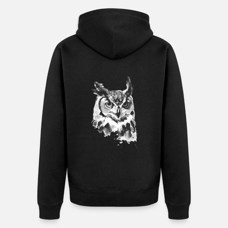 Hibou - Veste à capuche bio Premium Unisexe - noir