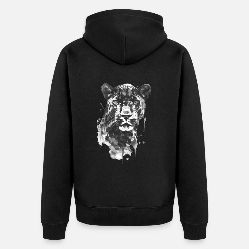 Panther - Unisex Premium Bio Zip Hoodie - Schwarz