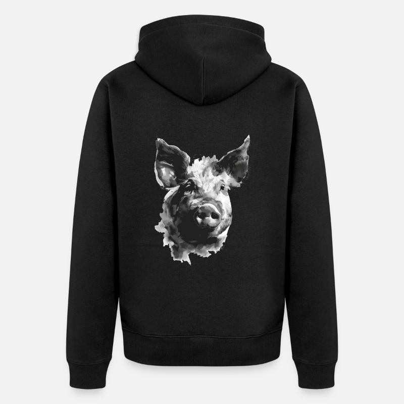 Cochon - Veste à capuche bio Premium Unisexe - noir