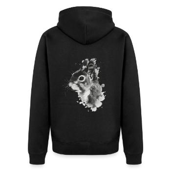 Squirrel - Unisex Premium Organic Zip Hoodie - black - Back - Nico (187cm)