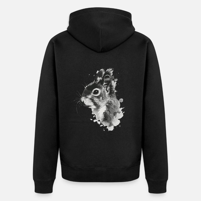 Eichhörnchen - Unisex Premium Bio Zip Hoodie - Schwarz