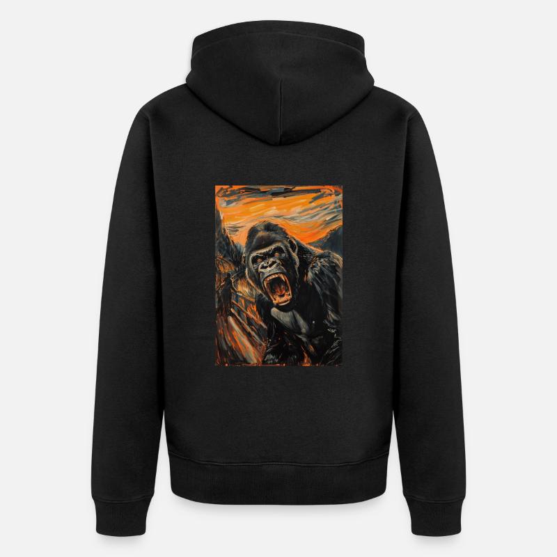 Gorille - Veste à capuche bio Premium Unisexe - noir