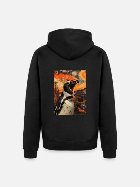 Penguin - Unisex Premium Organic Zip Hoodie - black