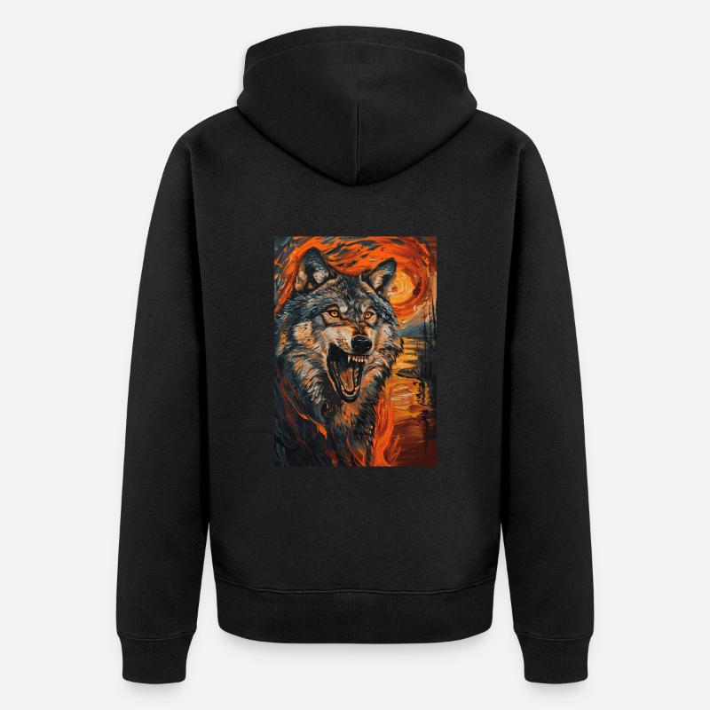 Loup - Veste à capuche bio Premium Unisexe - noir