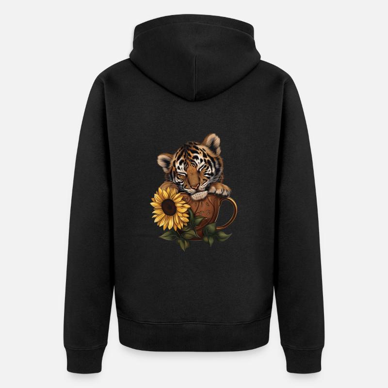 Tiger - Unisex Premium Bio Zip Hoodie - Schwarz