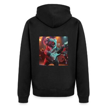 Koala - Unisex Premium Bio Zip Hoodie - Schwarz - Hinten - Nico (187cm)