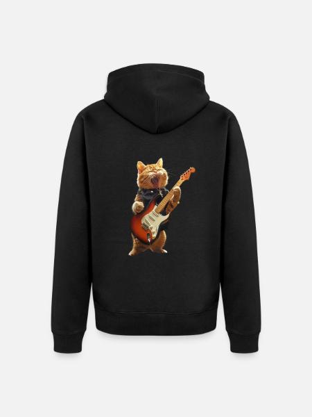 Katze - Unisex Premium Bio Zip Hoodie - Schwarz