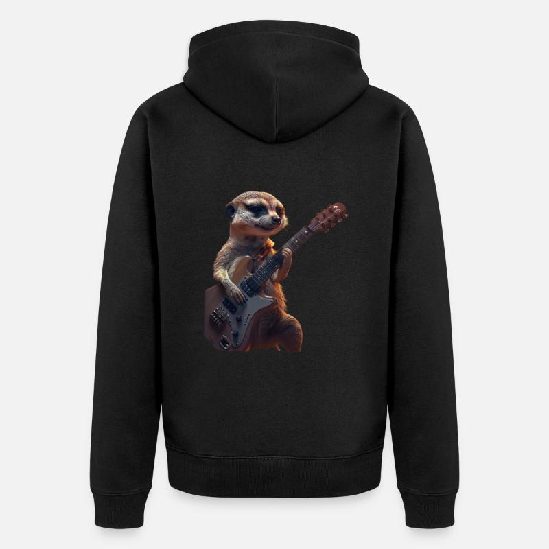 Erdmännchen - Unisex Premium Bio Zip Hoodie - Schwarz