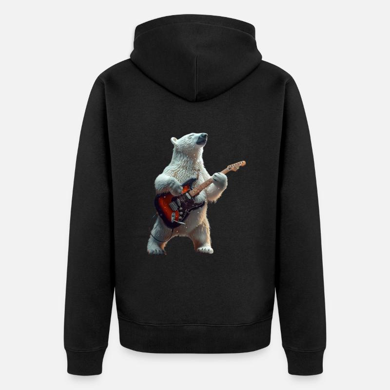 Eisbär - Unisex Premium Bio Zip Hoodie - Schwarz