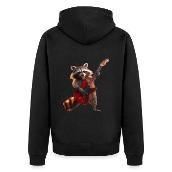 Raton laveur - Veste à capuche bio Premium Unisexe - noir - Dos - Nico (187cm)