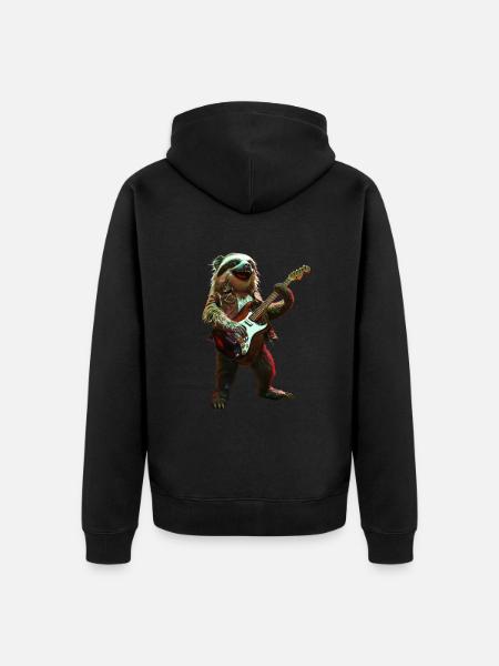 Sloth - Unisex Premium Organic Zip Hoodie - black