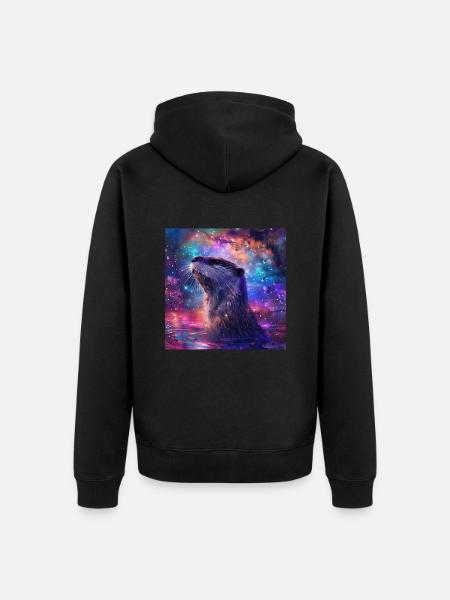 Otter - Unisex Premium Organic Zip Hoodie - black