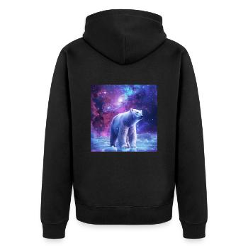 Polar bear - Unisex Premium Organic Zip Hoodie - black - Back - Nico (187cm)