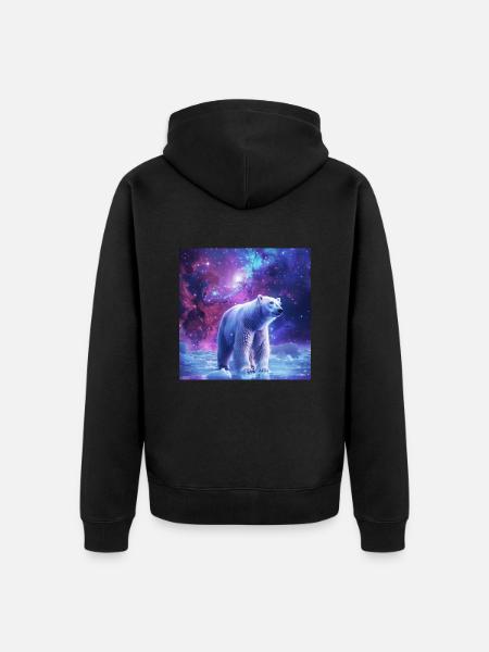 Ours blanc - Veste à capuche bio Premium Unisexe - noir