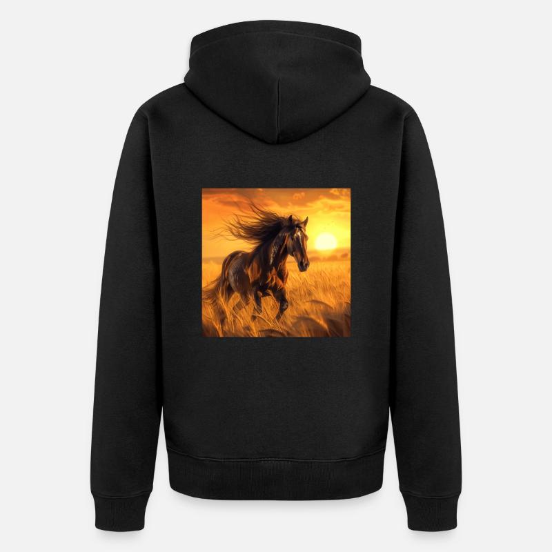 Cheval - Veste à capuche bio Premium Unisexe - noir