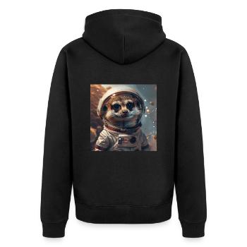 Meerkat - Unisex Premium Organic Zip Hoodie - black - Back - Nico (187cm)