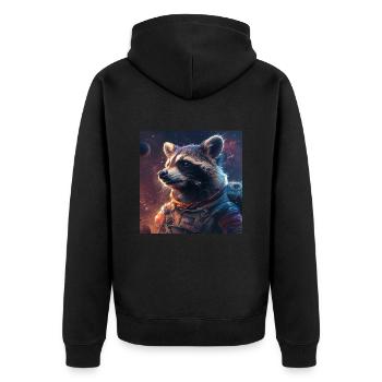 Raton laveur - Veste à capuche bio Premium Unisexe - noir - Dos - Nico (187cm)