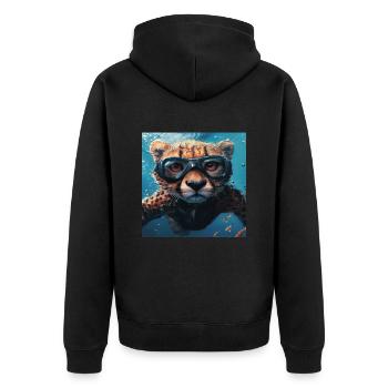 Guépard - Veste à capuche bio Premium Unisexe - noir - Dos - Nico (187cm)