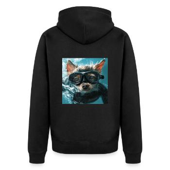 Chien - Veste à capuche bio Premium Unisexe - noir - Dos - Nico (187cm)