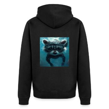 Raton laveur - Veste à capuche bio Premium Unisexe - noir - Dos - Nico (187cm)