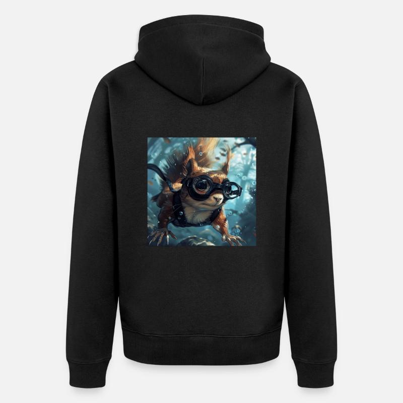Écureuil - Veste à capuche bio Premium Unisexe - noir