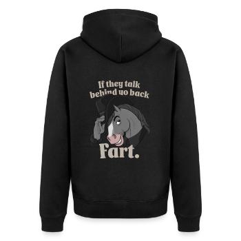 Pferd - Unisex Premium Bio Zip Hoodie - Schwarz - Hinten - Nico (187cm)