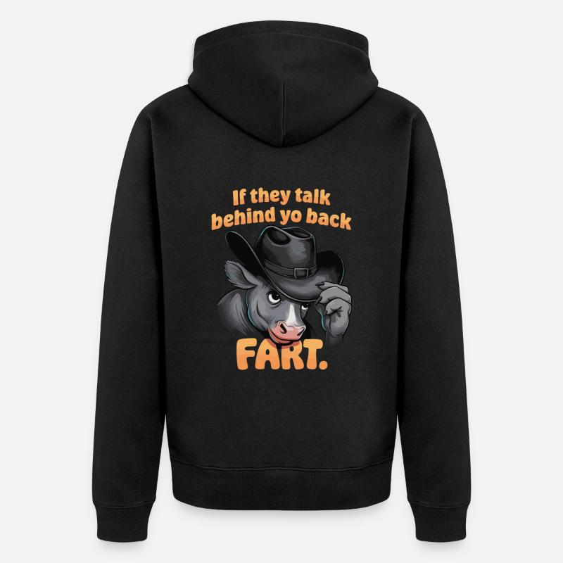 Vache - Veste à capuche bio Premium Unisexe - noir