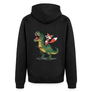 Fuchs - Unisex Premium Bio Zip Hoodie - Schwarz - Hinten - Nico (187cm)