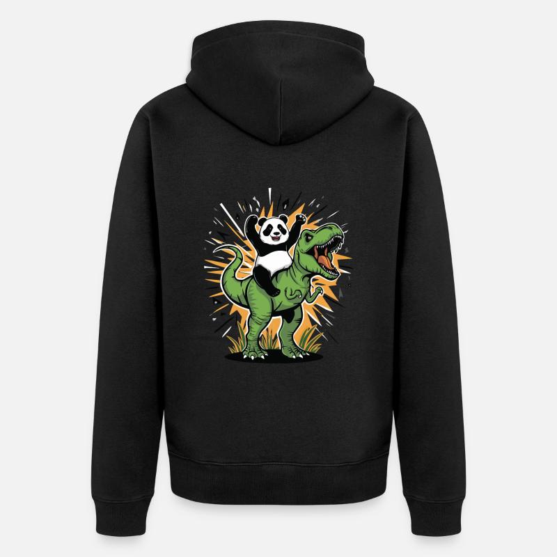 Panda - Veste à capuche bio Premium Unisexe - noir