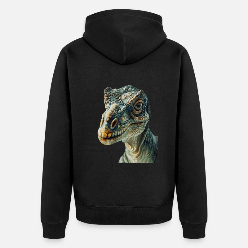 Dinosaurier - Unisex Premium Bio Zip Hoodie - Schwarz