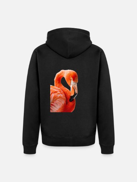 Flamingo - Unisex Premium Organic Zip Hoodie - black