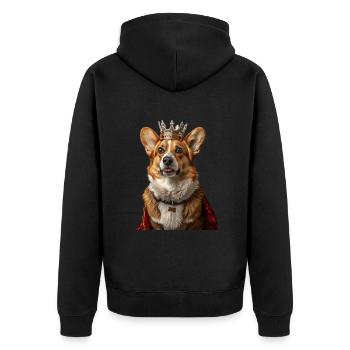 Corgi gallois Pembroke - Veste à capuche bio Premium Unisexe - noir - Dos - Nico (187cm)