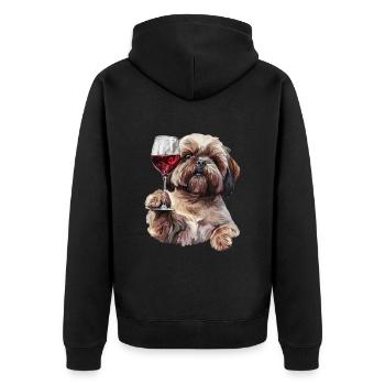 Shih Tzu - Veste à capuche bio Premium Unisexe - noir - Dos - Nico (187cm)