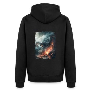 Kite - Unisex Premium Organic Zip Hoodie - black - Back - Nico (187cm)