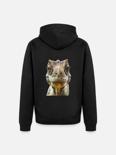 Dinosaur - Unisex Premium Organic Zip Hoodie - black