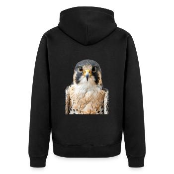 Falke - Unisex Premium Bio Zip Hoodie - Schwarz - Hinten - Nico (187cm)