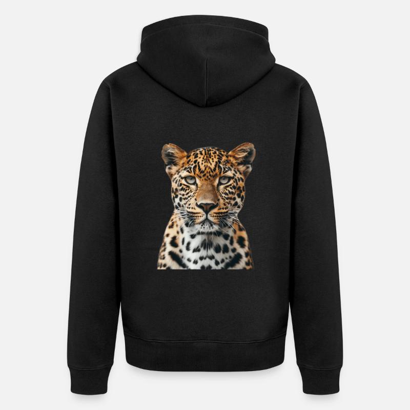 Léopard - Veste à capuche bio Premium Unisexe - noir