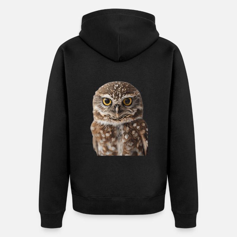 Owl - Unisex Premium Organic Zip Hoodie - black