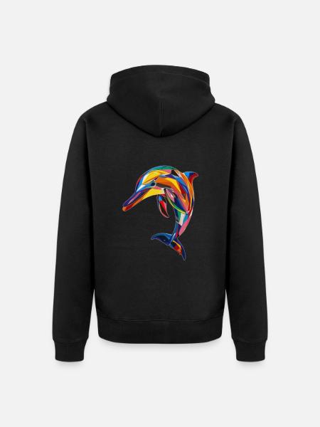 Dolphin - Unisex Premium Organic Zip Hoodie - black